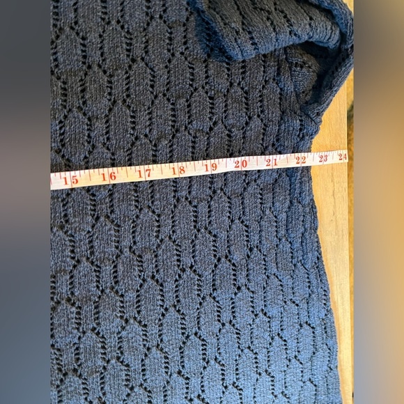 Jones New York Sport Navy Blue Knit Scoop Neck Top Large Petite - Picture 8 of 9